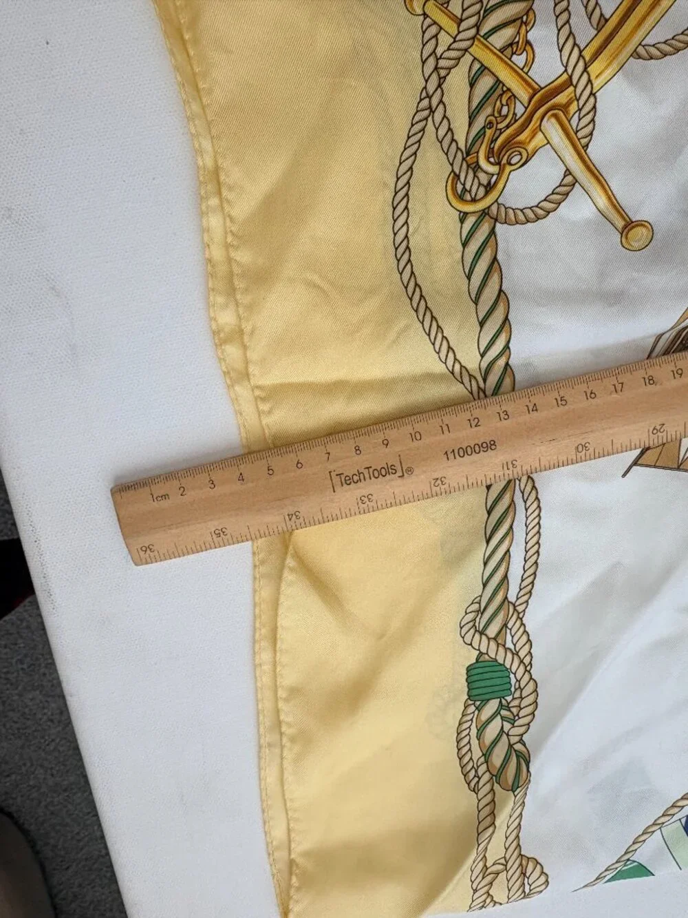 Brooks Brothers 100% Silk Top Scarf Yellow Geome Hand Made Italy 35